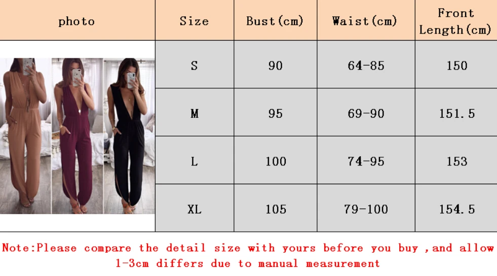 Летний комбинезон для женщин модный однотонный без рукавов сексуальный глубокий