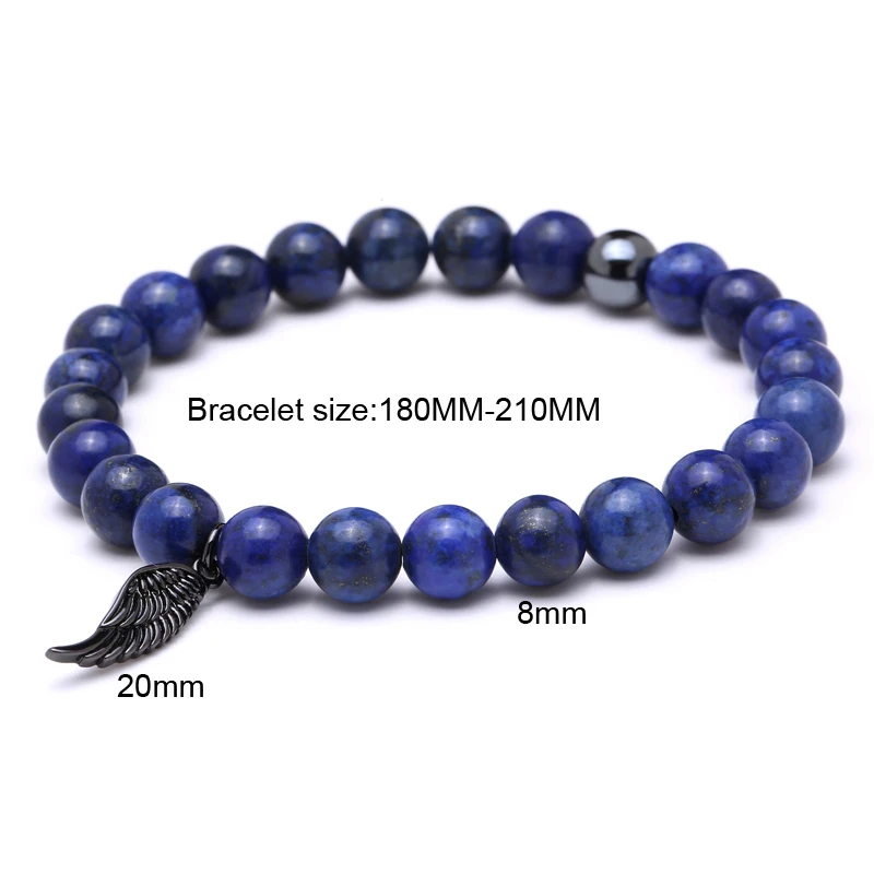 MCLLROY ляпис-лазурь браслет из тибетского серебра крыло браслеты бусин с