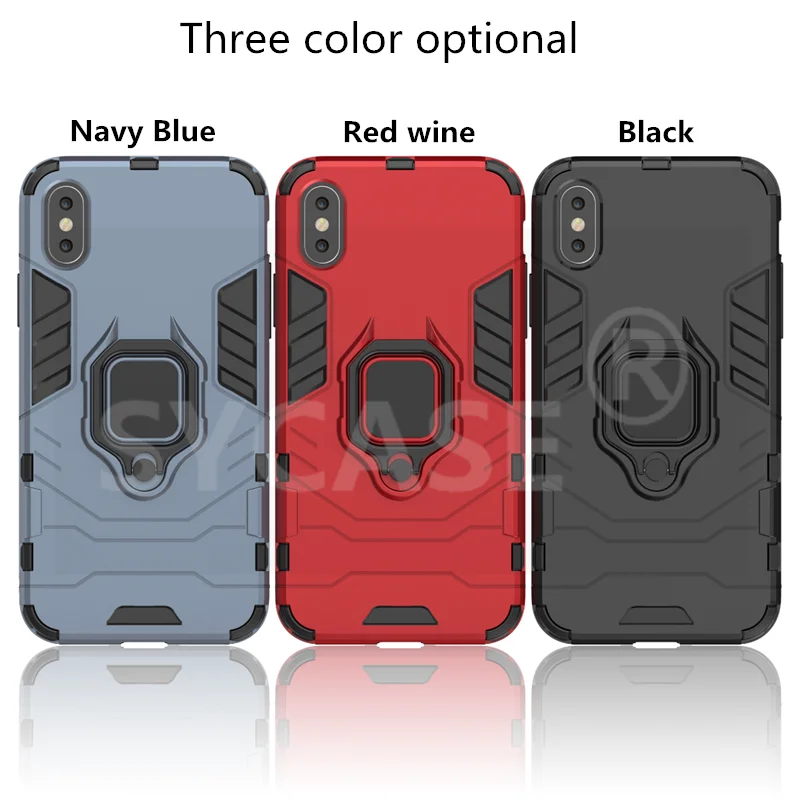 SYCASE Armor case For xiaomi Mi Max2 mobile phone anti-fall bracket ring iron man TPU + PC fully enclosed |