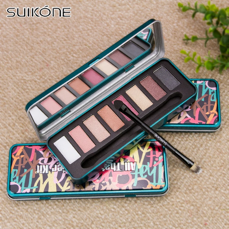 Профессиональный макияж бренд 8 теплых оттенков матовые блестящие тени для век