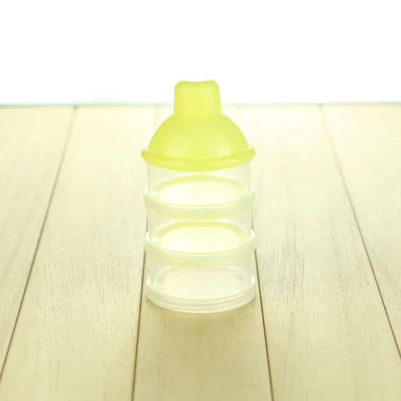 Yellow 3 layer Портативный Четырехслойный контейнер для сухого молока для новорожденных, бутылочка для еды, влагостойкая коробка для хранения конфет - Цвет: Yellow 3 layer