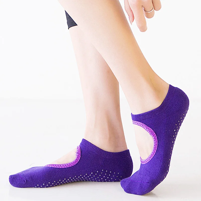 Women Backless Yoga Socks Pilates Dance Ballet Sport Anti Slip Cotton Lady Woman Gym Fitness Footwear calcetines ciclismo | Спорт и