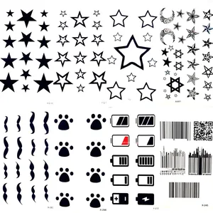 Черные звезды, небо, луна, лапа, водонепроницаемая фотография, женское тело, пальцы, искусство, рандомная наклейка для рук и ушей