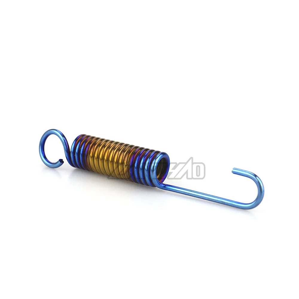 Bluing Gold 105 мм мотоциклетные Румяна из нержавеющей стали с одним крюком боковая стойка парковочные возвратные пружины для Harley Kawasaki Yamaha Piaggio Honda - Цвет: Bluing Gold