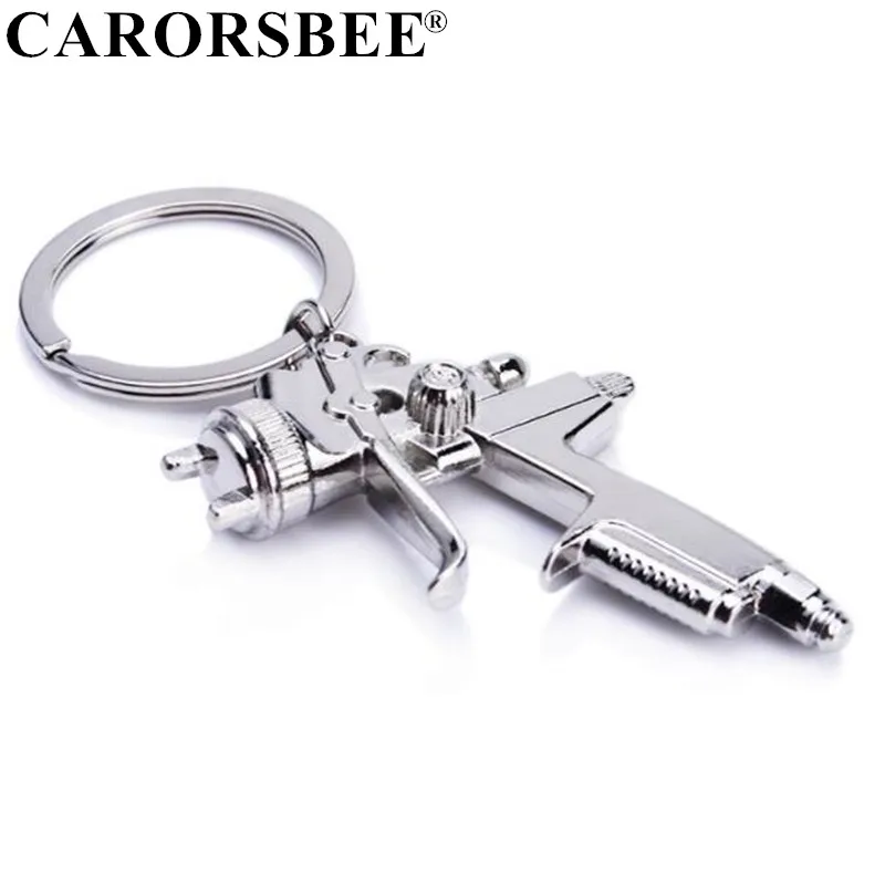 Water Spray Gun Keychain Metal Men Gift Car Key Chain Motorcycle Auto Accessories Creative Key Ring Water gun Key Cover Holder