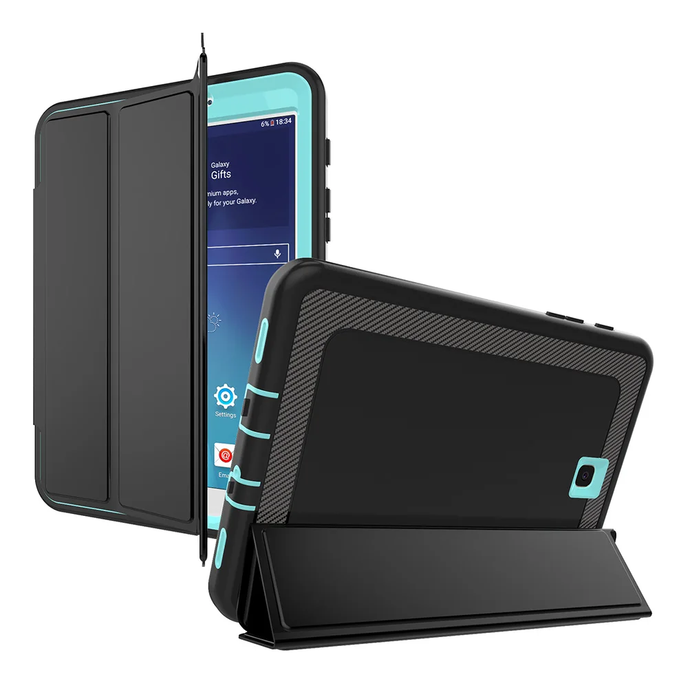 Для samsung Galaxy Tab S2 8,0 SM-T710 T715 3-Слои Smart Cover чехол противоударный ПК+ ТПУ повышенной прочности и защищенности противоударный ТПУ+ ПУ Складной чехол-подставка для планшета чехол