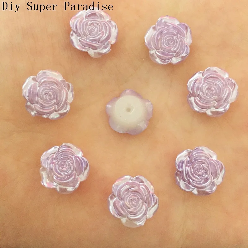 Лидер продаж 80 шт. 12 мм полимерные цветы с плоской задней стороной украшения из