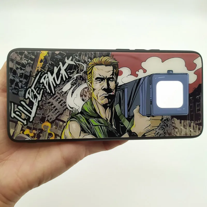 For Huawei Mate 20 Pro Case Schwarzenegger Printed Case For Huawei Mate 20 Rocket Glass Cover Mate 20 pro Case Cartoon Fire Bag