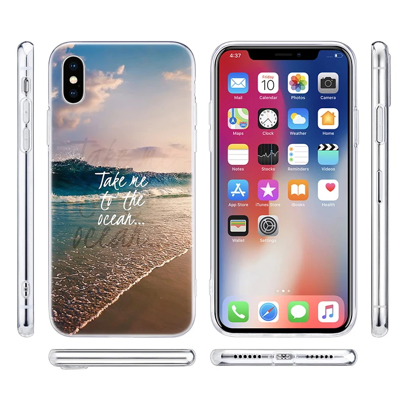 Hot Summer beach tree Soft Silicone Transparent Case for Apple iPhone 11 Pro XS MAX XR X 7 8 Plus 6 6s 5 5C 5S SE TPU Cover | Мобильные