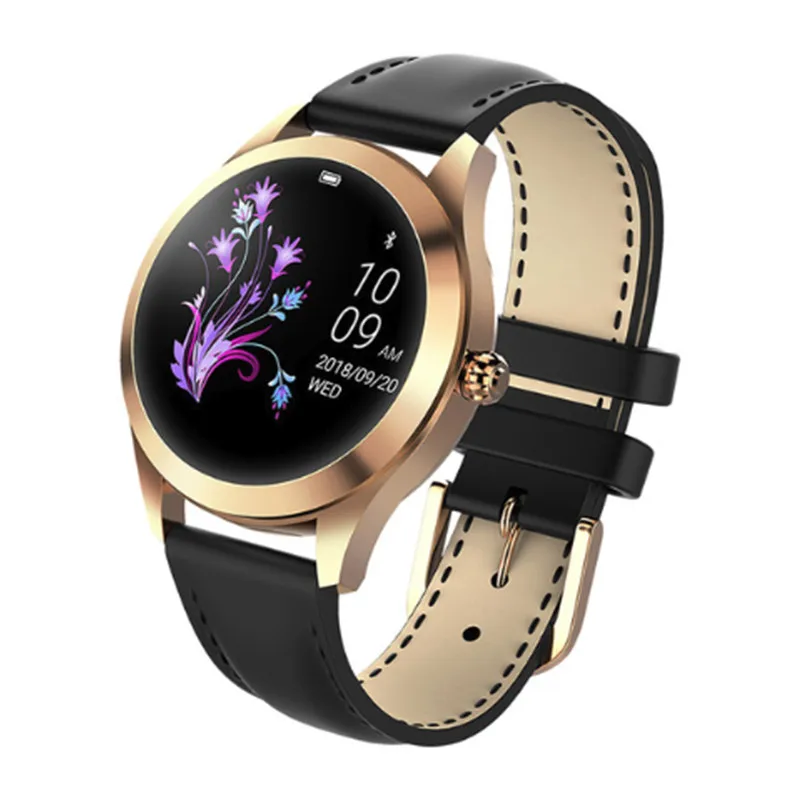 gold black Strap KW10 умные часы женские IP68 Водонепроницаемые Bluetooth мониторинг сердечного ритма Android IOS фитнес-Браслет Смарт часы PK B80 - Цвет: gold black Strap