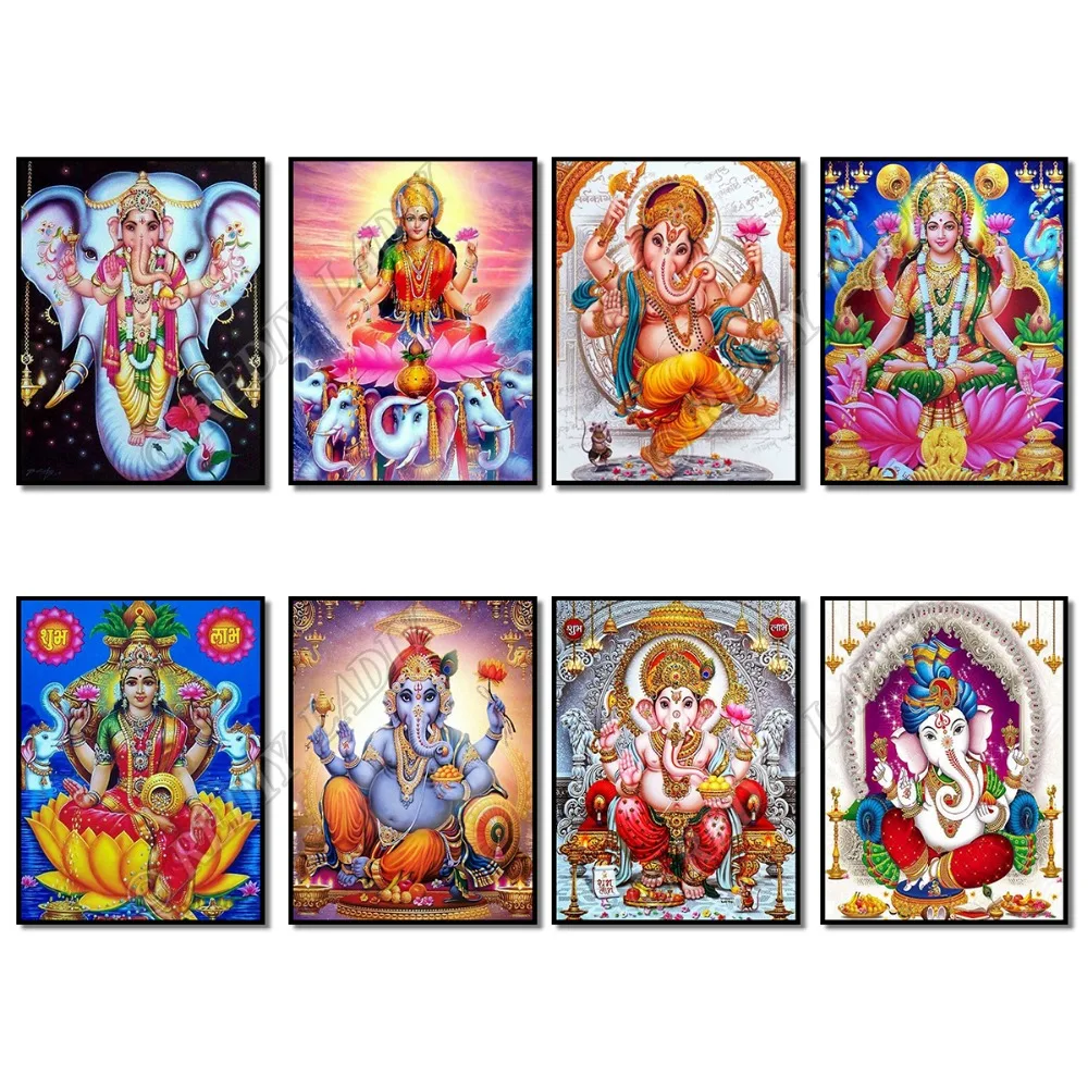 Полностью квадратная/круглая Алмазная вышивка Властелин Ганеша алмазная