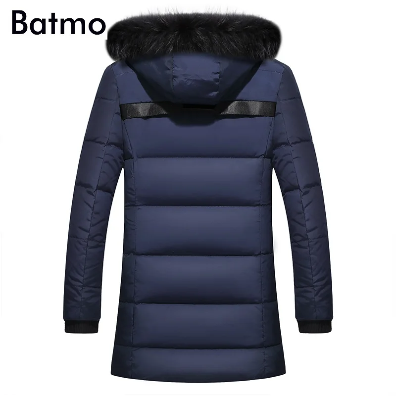 Batmo мужская зимняя куртка с капюшоном на белом утином пуху 4 цвета меховым воротником Новое поступление 2018|coat