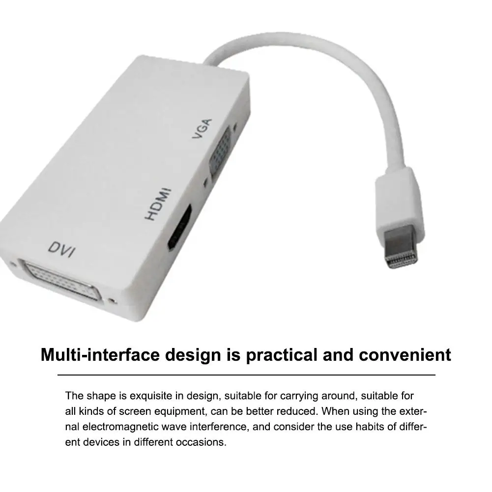 Mini Display Port to HDMI DVI VGA 3в1 патч корд DP PC Женский конвертер адаптер кабель для Mac Apple MacBook