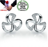 omhxzj wholesale fashion jewelry lucky flowers and plants hot wheels 925 sterling silver stud earrings ys60