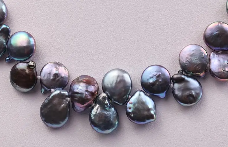 

14-17inch 35-43cm Women Jewelry AAA natural pearl 10mm black waterdrop freshwater pearl necklace top quality gift