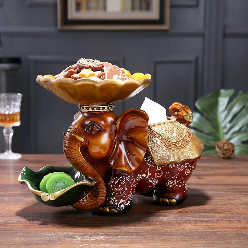 Европейская смола Lucky Elephant Фруктовая тарелка многофункциональная коробка для