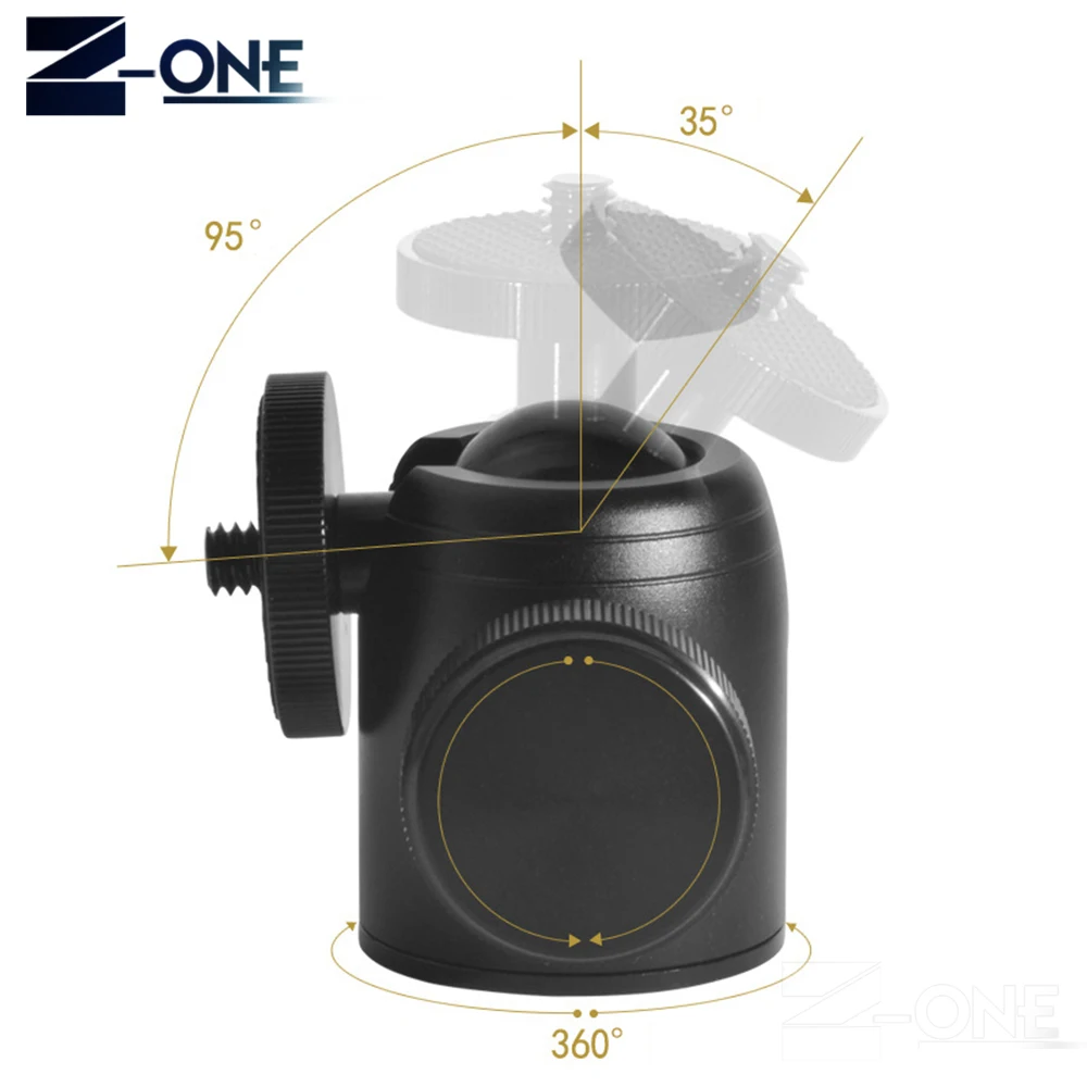Алюминиевый сплав 360 градусов Поворотный мини шаровая Головка маленькая с 1/4