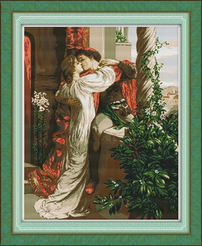 Romeo and Juliet Forever Love Kiss картина Счетный крест наборы 14CT 11CT Печатный DMC Вышивка крестиком DIY наборы для вышивания
