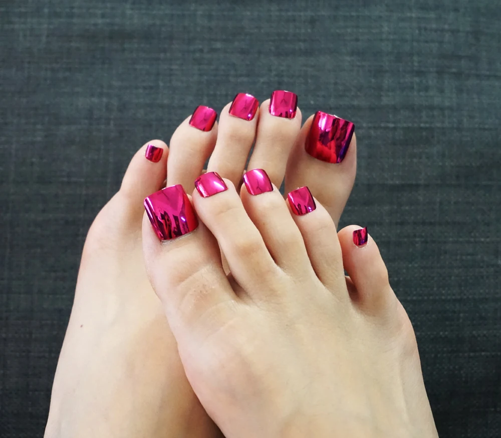 Новинка 24 шт Панк Металл розово красный высокое качество полное покрытие