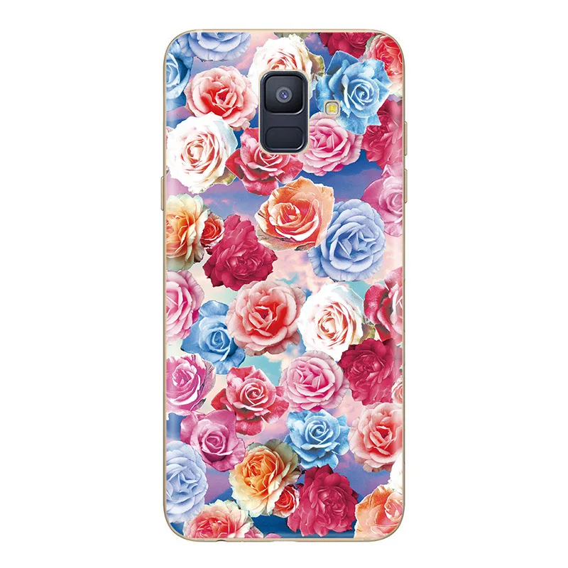 Чехол для Samsung Galaxy A5 A6 A8 A7 2017 Plus 2018 J3 J4 J5 J6 J7 S9 S8 S7 чехол телефона с цветами ТПУ мягкие