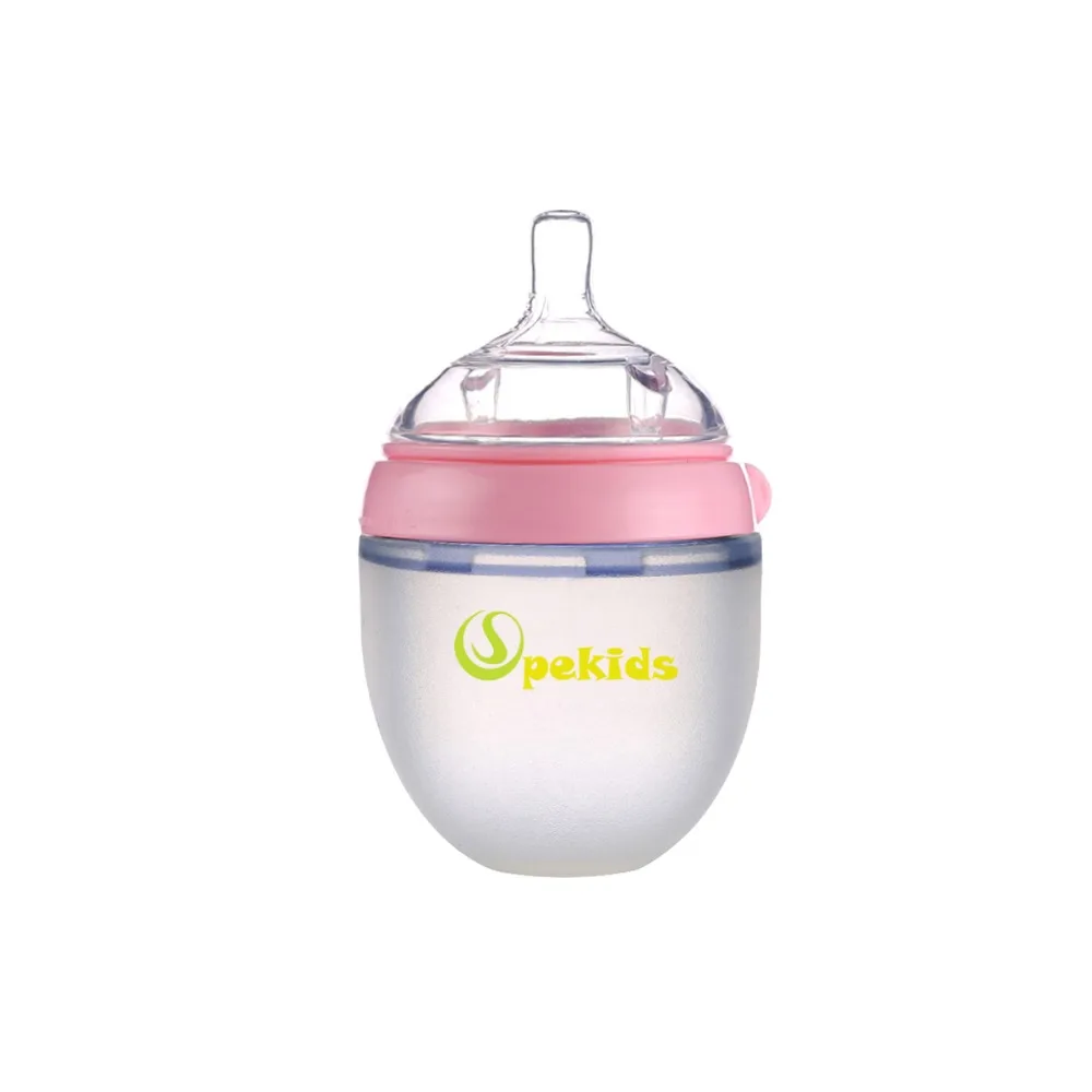 Mamadeira BPA Free Spekids 150 мл& 250 мл силиконовая бутылка ложка подарок детская бутылка biberon - Цвет: 150ml Pink