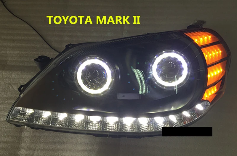 Для TOYOTA MARK II GX110 светодиодные фары черный корпус