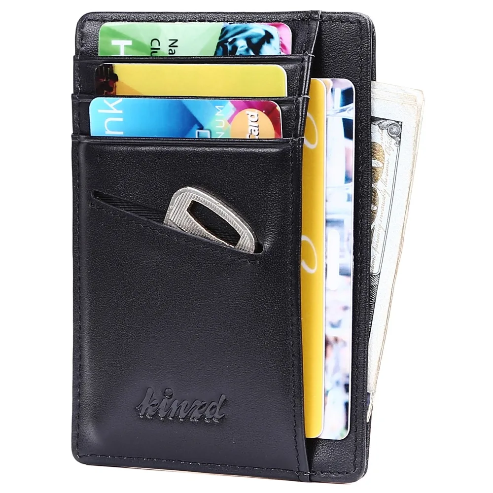 Мужской тонкий кошелек RFID передний карман минималистский безопасный кредитный