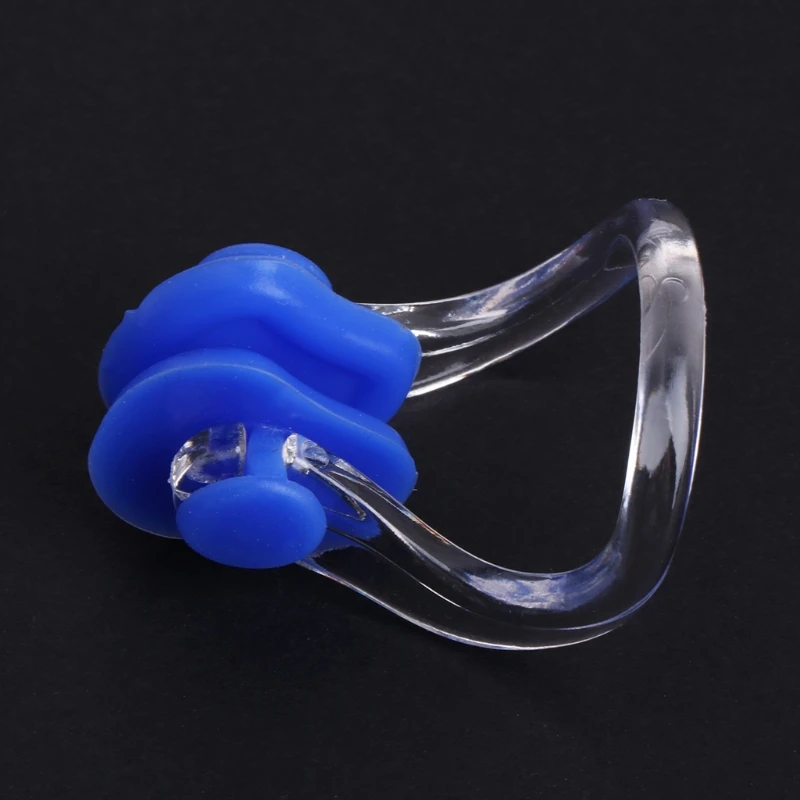 Зажим для носа плавания 1 шт. мужчин и женщин прозрачный синий ПВХ силиконовый