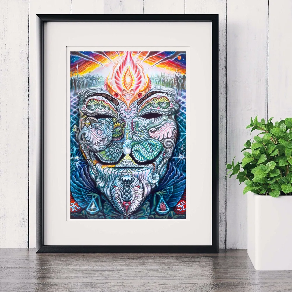 Psychedelic лицо кислота ЛСД Холст Искусство Печать постер настенные картины для