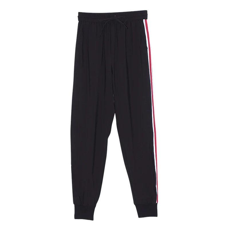 Toyouth Pantalon Mujer 2019 шнуровка с высокой талией спортивные штаны полосатые шаровары