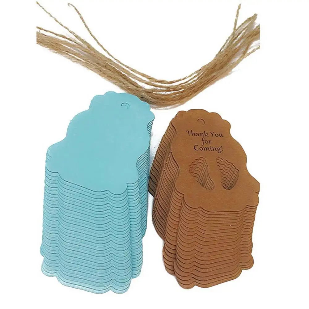 50 шт. Благодарим Вас за грядущие бирки подарочные для детского душа крафт бумага