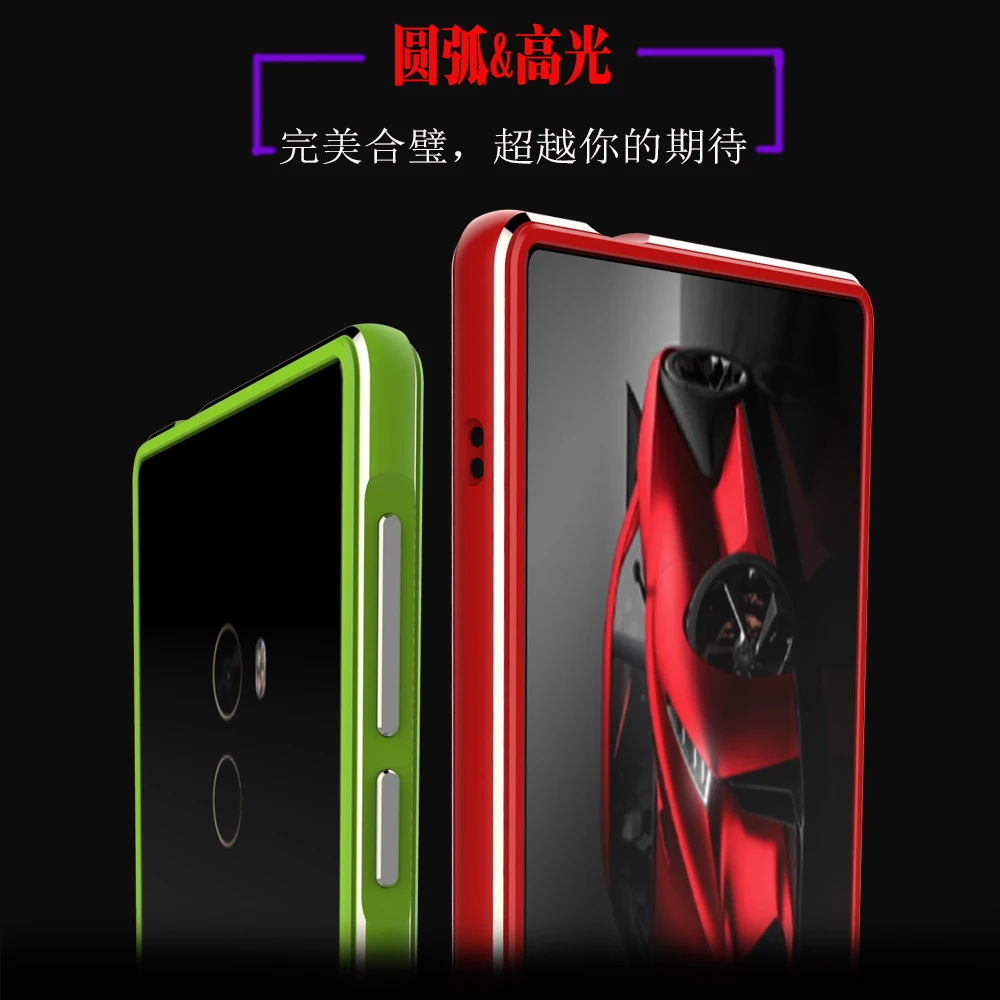 Чехол для Xiaomi MiX роскошный Ультратонкий алюминиевый бампер Mi 6 4 дюйма + 2 пленки (1