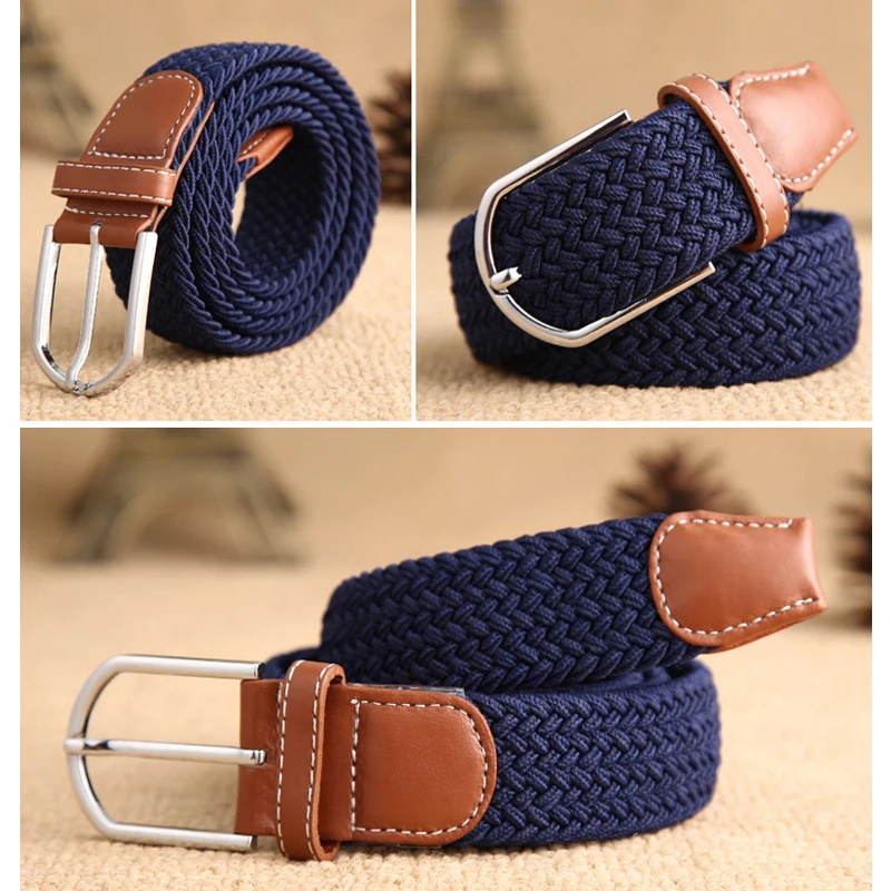 MEDYLA 100-120x3.2cm New mens casual Stretch Woven Belt Women's Child Elastic Belts For Jeans knitted belts