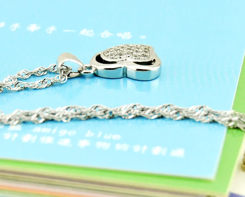 925 sterling silver necklaces women's jewelry fashion goddess gift Shiny sweet romantic heart-shaped necklace. | Украшения и