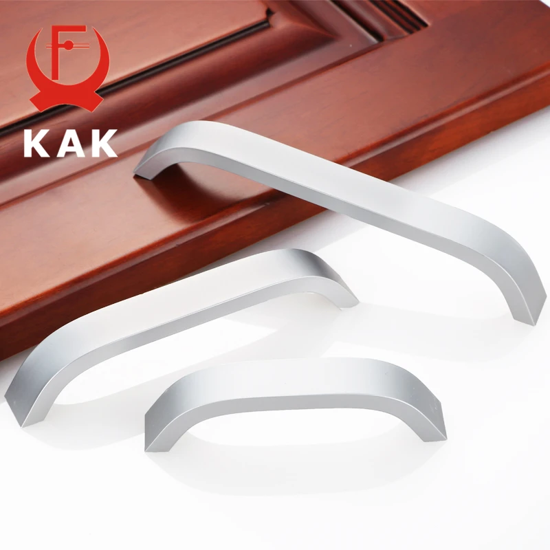 KAK кухонная ручка для дверцы шкафа черная Мебельная ящика ручки из алюминиевого