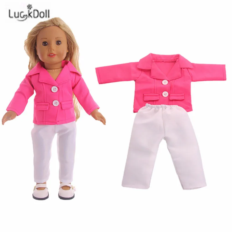 LUCKDOLL милый модный костюм ручной работы подходит 18 дюймов Американский 43 см детская кукла одежда аксессуары, игрушки для девочек, поколение, подарок на день рождения