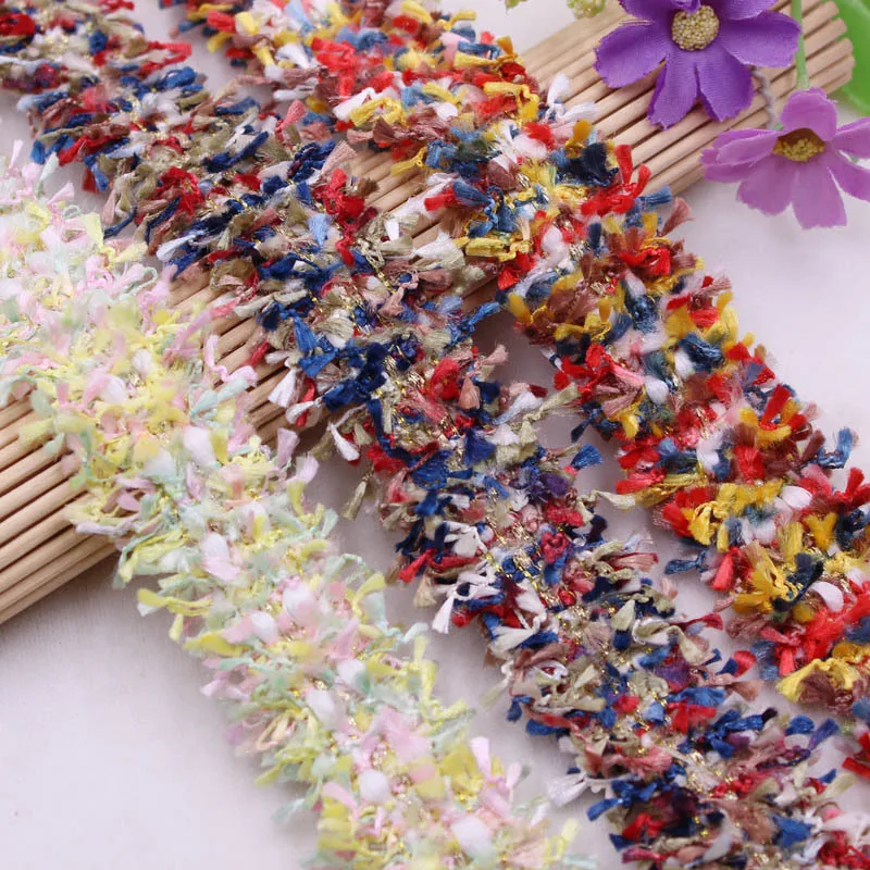 10 ярдов ширина 3 см DIY тканые кисточкой Красочные кружевная бейка костюмы пришить
