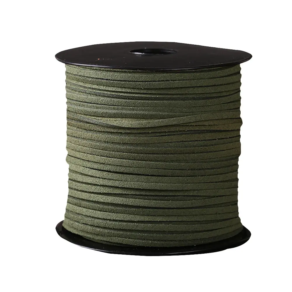 Army Green 100Yard шнур из искусственной замши бархат веревка кожа шнуры Кружева Одежда Обувь Браслеты из шнуров самодельные Украшения швейная ткань с кисточками и бахромой - Цвет: Army Green