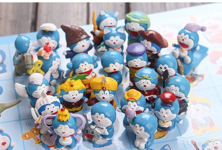Аниме 24 шт./компл. Doraemon 1/12 Масштаб Окрашенные рис ПВХ экшн статуэтки коллекционные модели игрушки куклы 5 см KT1246