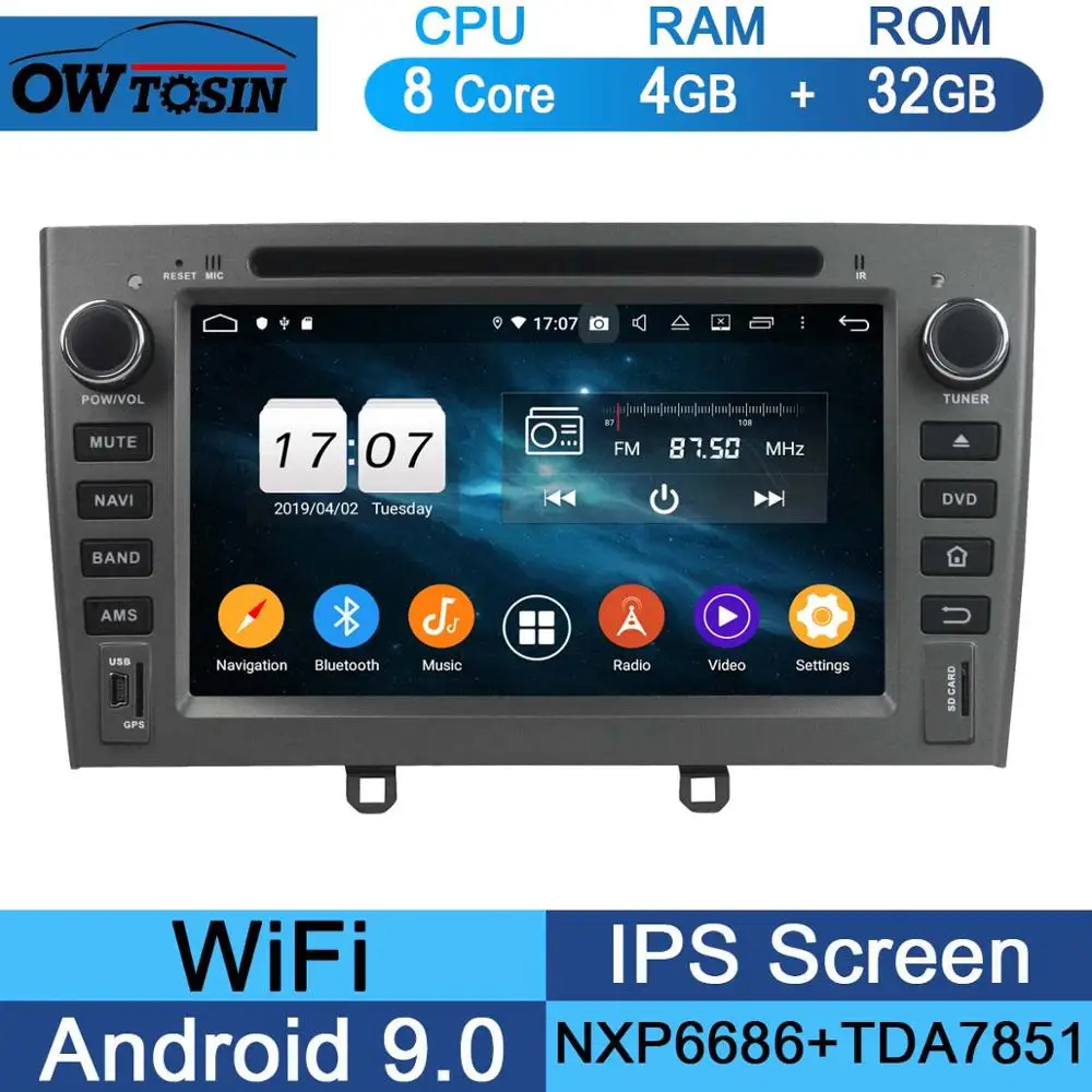 32G " ips Octa 8 Core 4G 64G Android9.0 автомобильный dvd-плеер для peugeot 408 308 308SW 2007-2011 DSP радио gps Parrot BT Adas мультимедиа - Цвет: 32G