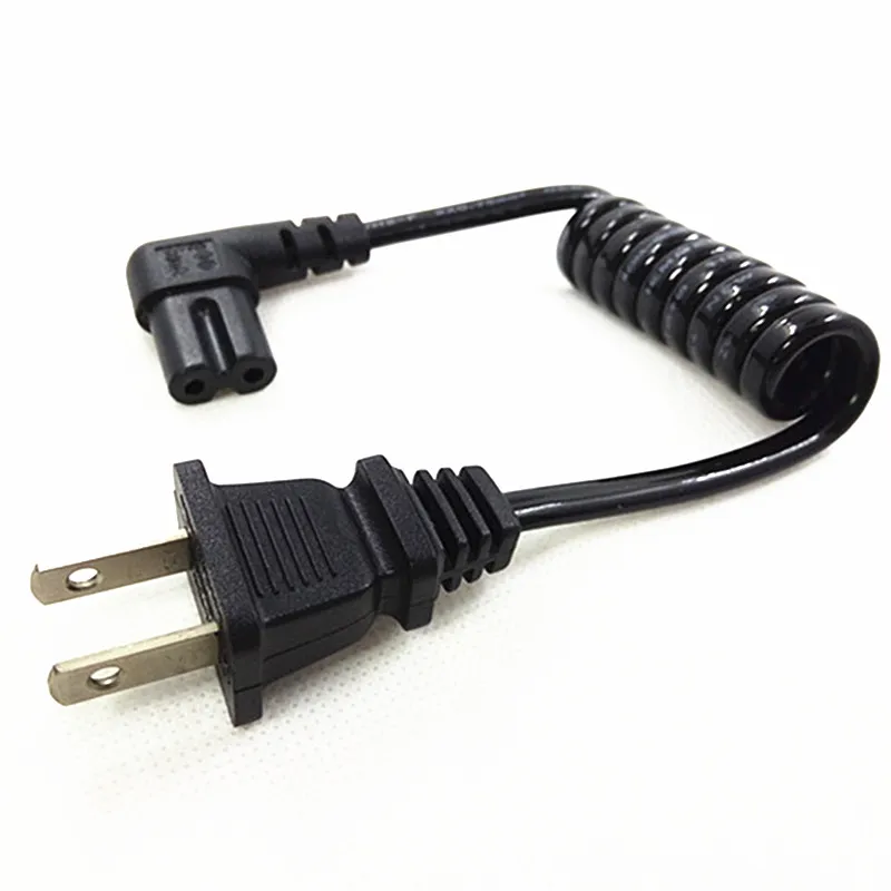 JP US NEMA 1-15P 2-контактный штекер для IEC320 C7 AC короткий портативный шнур 2 зубца угловой