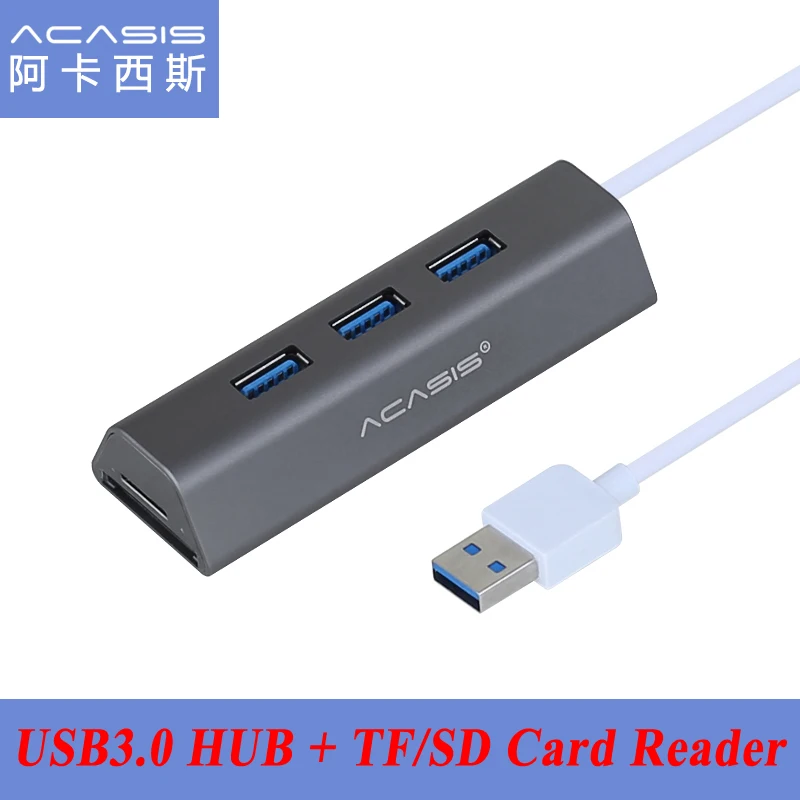 Acasis HS0064 USB3.0 Алюминиевый Многофункциональный USB комбо 5 Гбит/с 3 порта 0