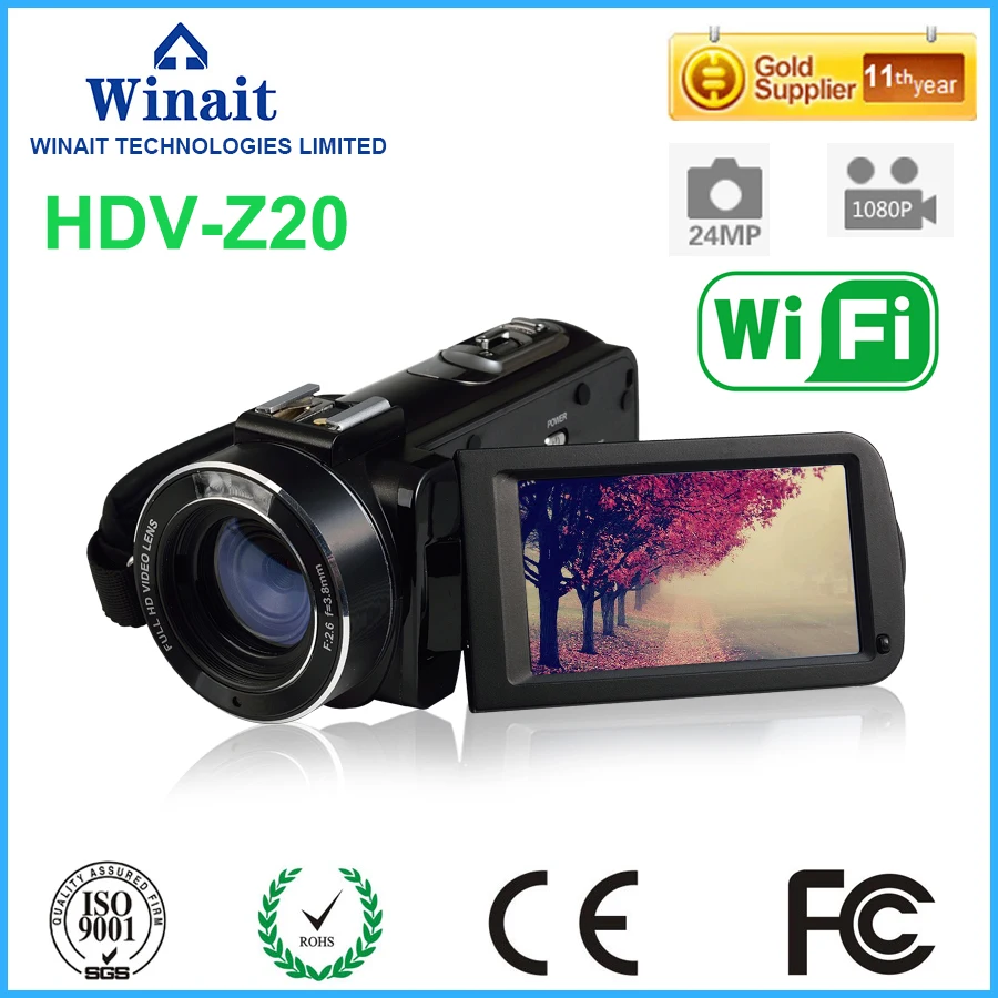 Видеокамера full hd 1080p 16x с оптическим зумом 24 МП 64 ГБ карта памяти Wi Fi цифровая