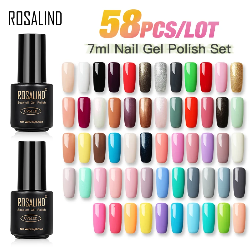 Полуперманентный Гель-лак для ногтей ROSALIND гель-лаки база и топ самостоятельного