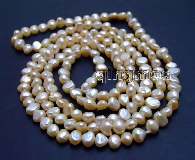

Fashion Long 40" Natural Pink 6-7mm Baroque freshwater pearl necklace-nec6107 wholesale/retail Free ship