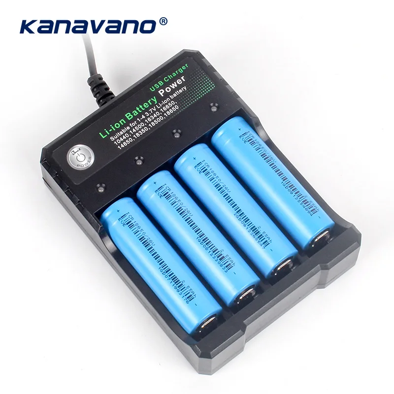 Kanavano 3 7 V 18650 Зарядное устройство литий ионный аккумулятор Батарея 4 2 в четыре