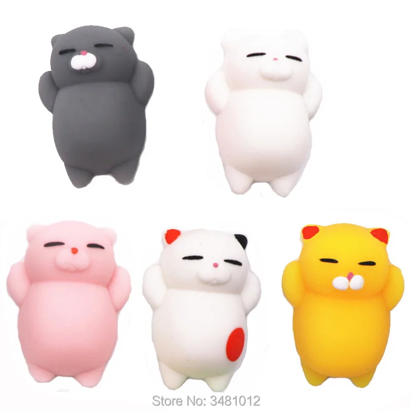 5 шт./упак. Squishy Squeeze Mochi кошка антистресс Squishes Акула Squishies Kawaii животные Забавный стресс гаджет забавные игрушки для детей