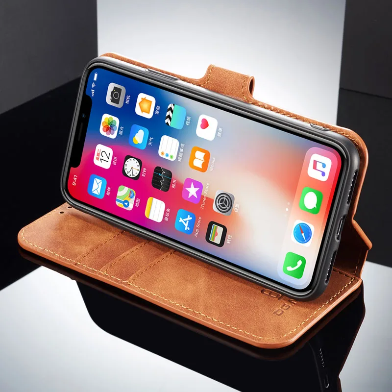 Чехол для телефона iPhone XS Max Ретро стиль кредитные карты слот денег флип кейсы 6 S 6s 7