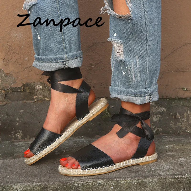 

Large Size 43 Sandals Women Europe Casual Summer Flats Women Shoes New 2019 Ankle-Wrap Chunky Platform Sandals Femme 2019