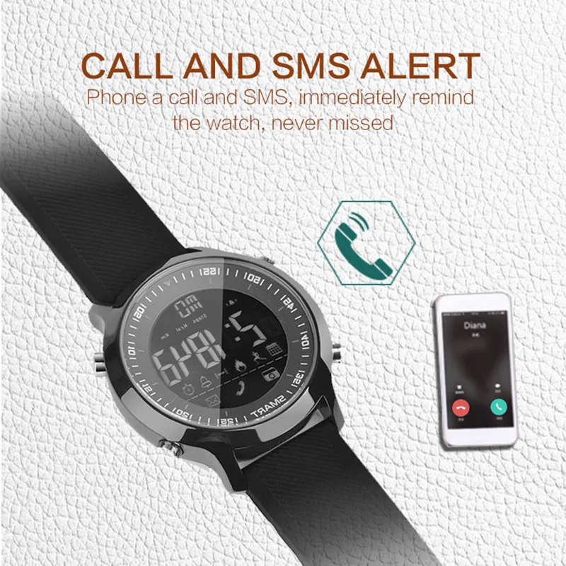 AFIT IP67 водонепроницаемые Смарт часы EX18 с поддержкой звонков SMS оповещение шагомер
